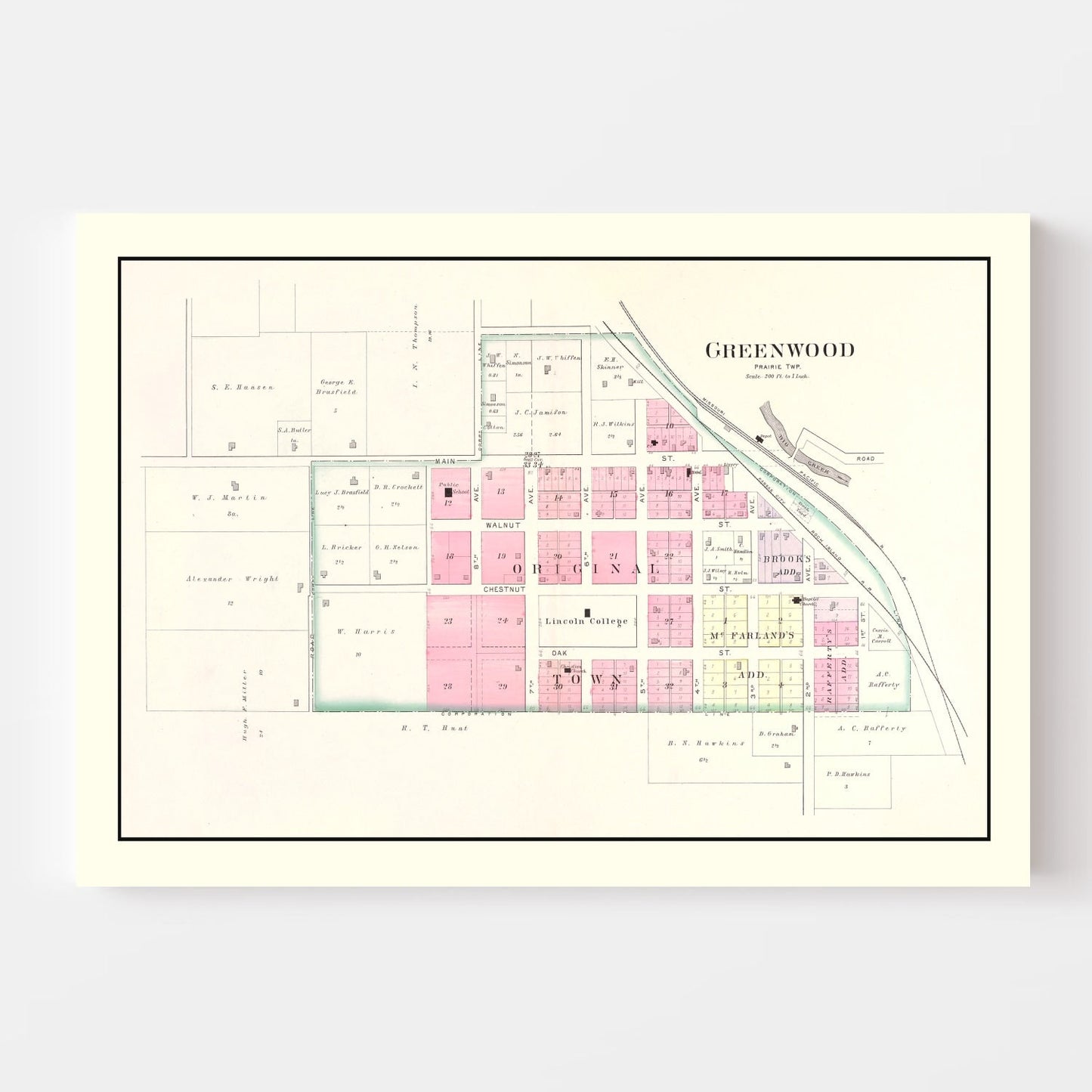 Vintage Map of Greenwood, Missouri, 1904