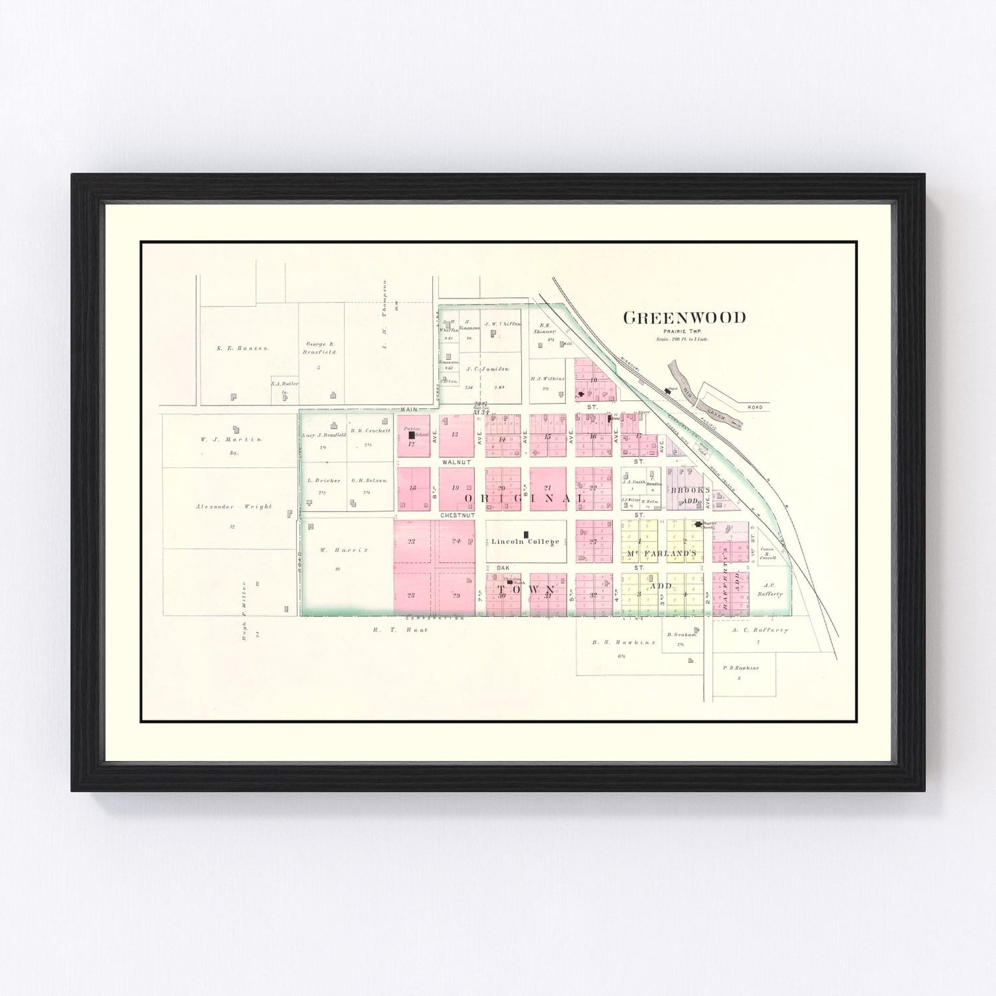 vintage map of Greenwood, Missouri, 1904