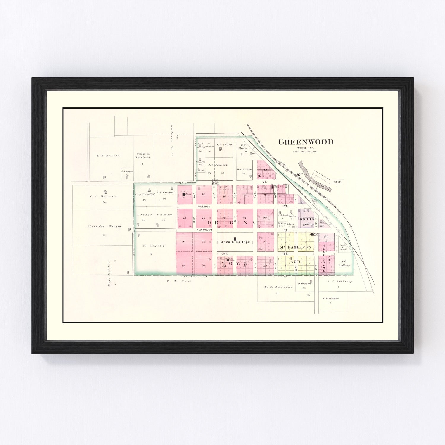 vintage map of Greenwood, Missouri, 1904