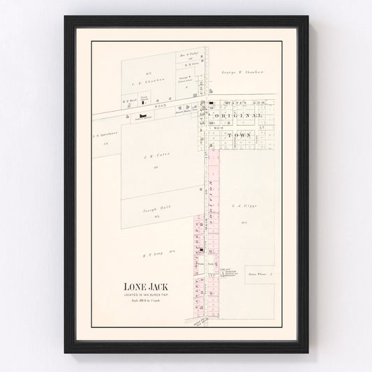 vintage map of Lone Jack, Missouri, 1904