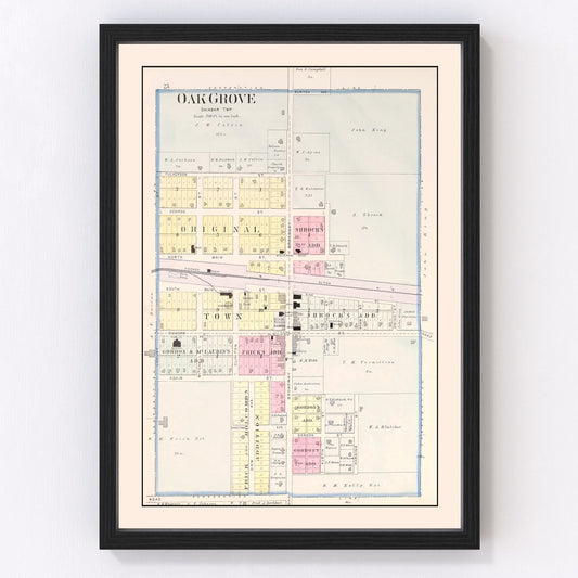vintage map of Oak Grove, Missouri, 1904
