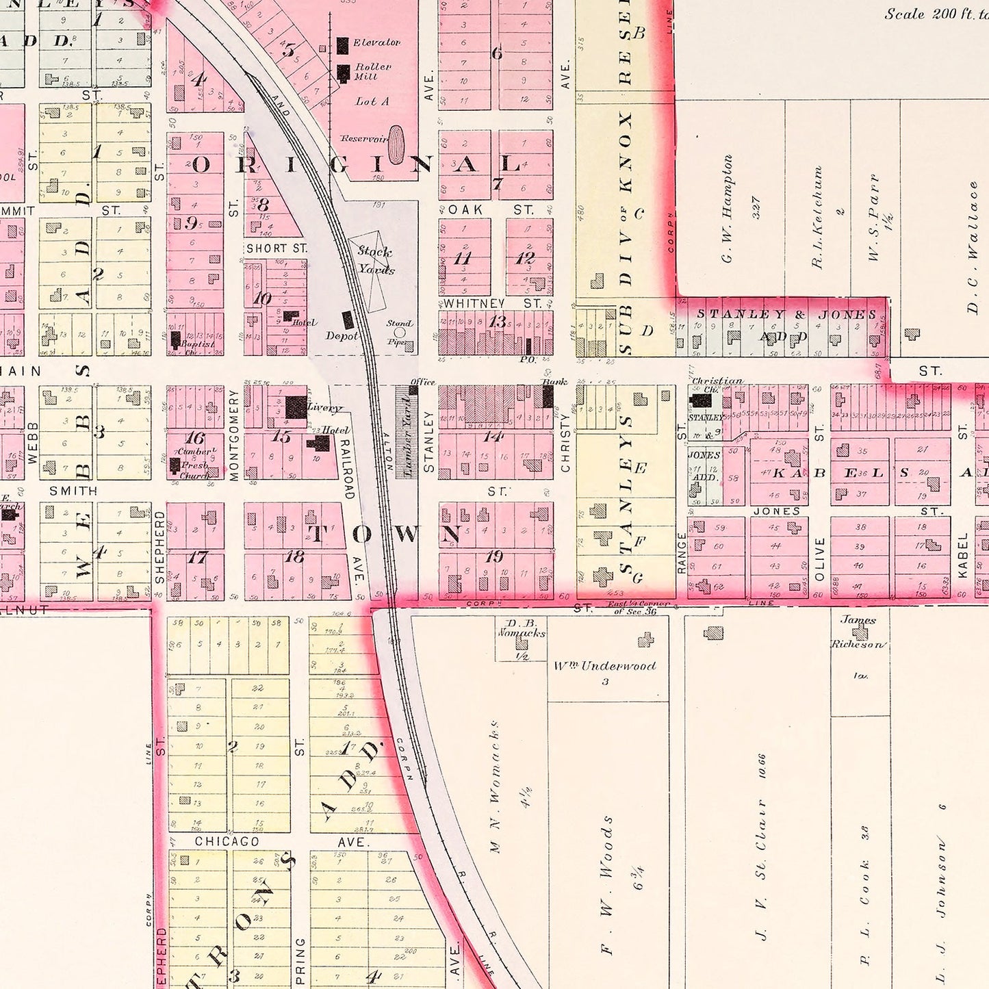 Vintage Map of Blue Springs, Missouri, 1904