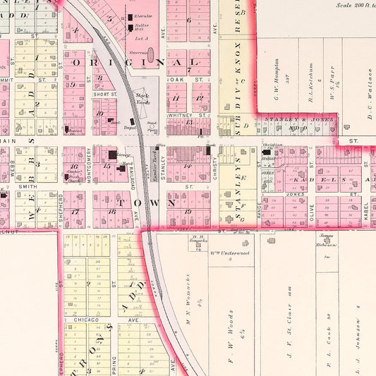 Vintage Map of Blue Springs, Missouri, 1904