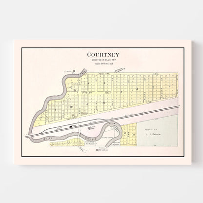 Vintage Map of Courtney, Missouri 1904