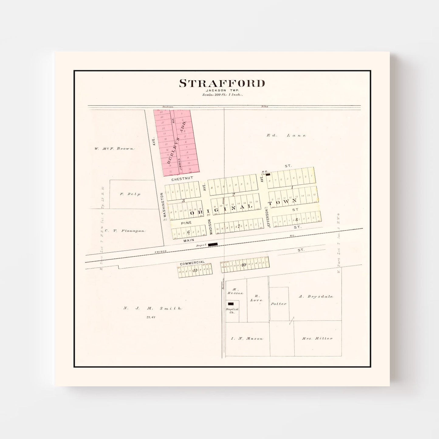 Vintage Map of Strafford, Missouri, 1904