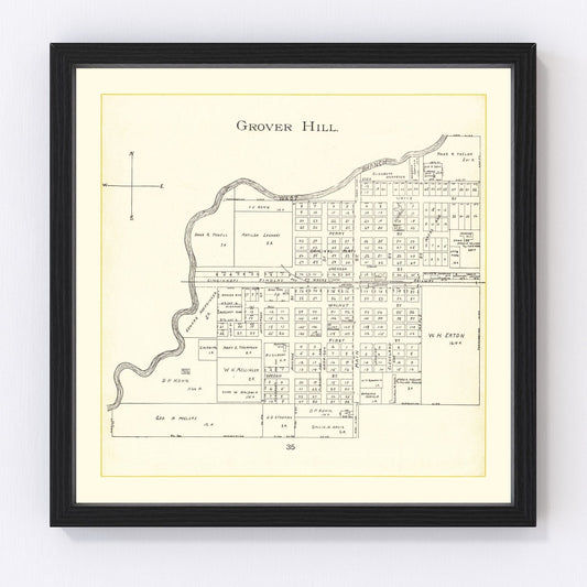 vintage map of Grover Hill, Ohio, 1905