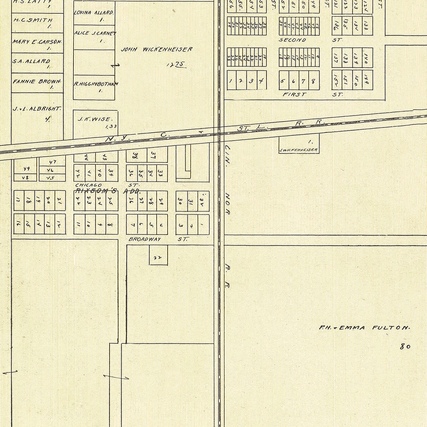 Vintage Map of Latty, Ohio, 1905
