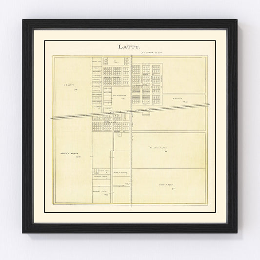 Vintage map of Latty, Ohio, 1905