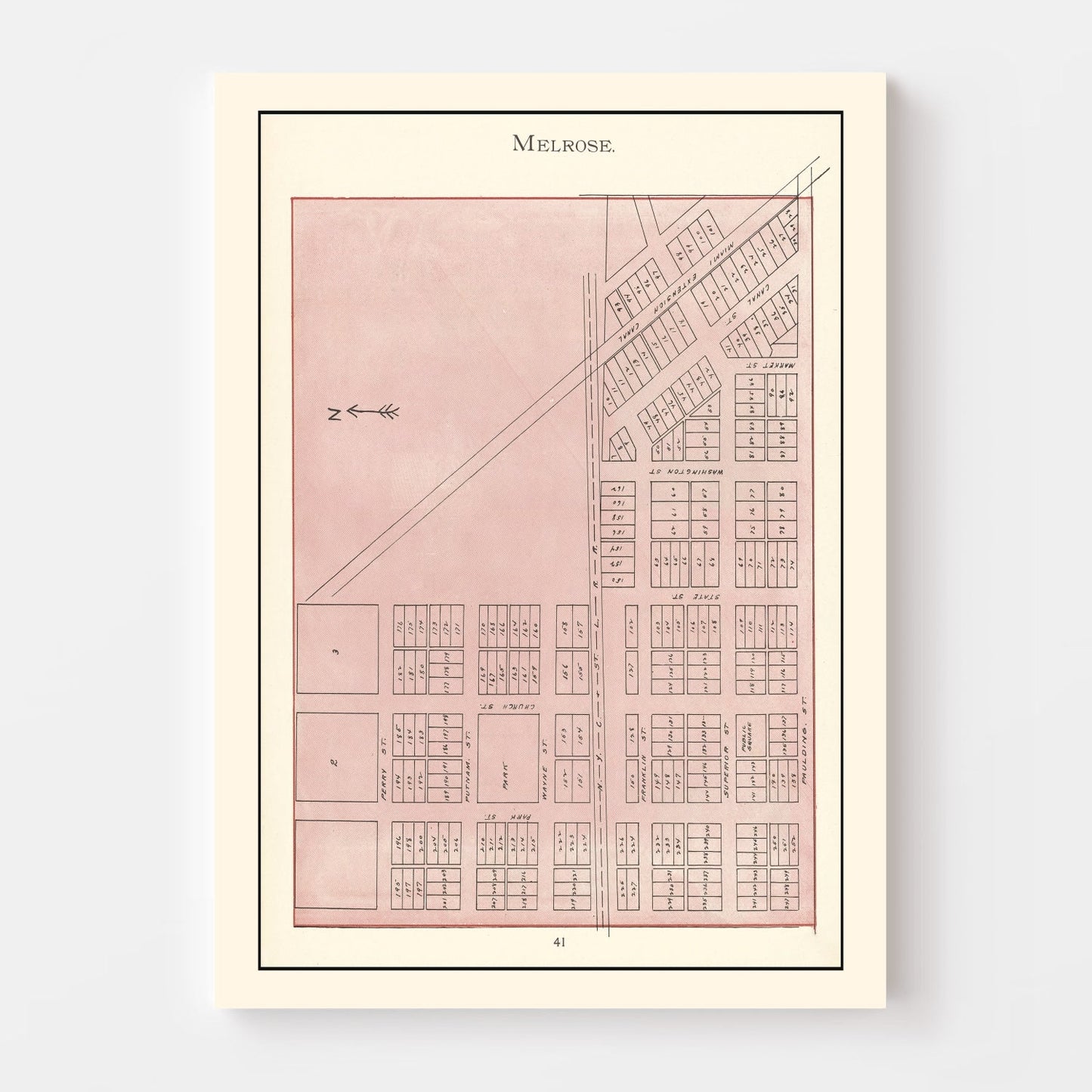 Vintage Map of Melrose, Ohio, 1905
