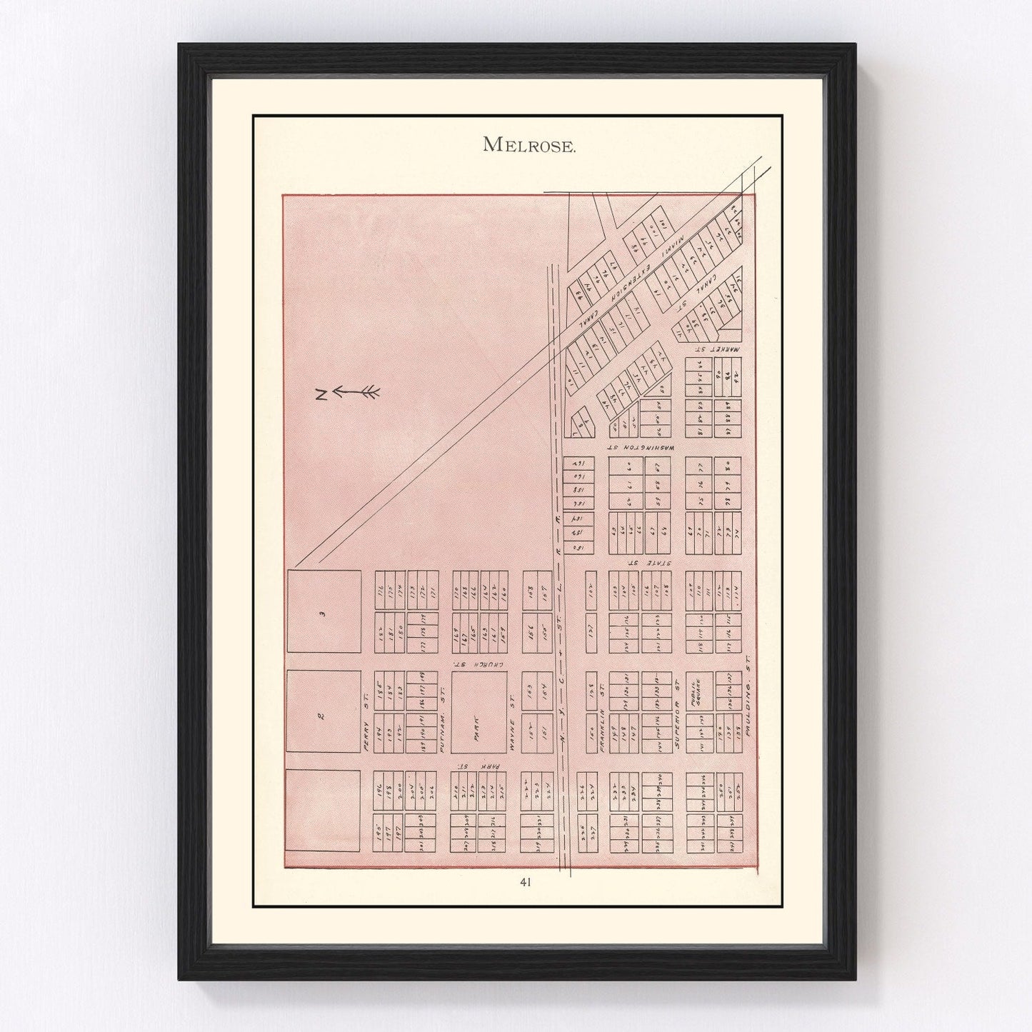 Vintage map of Melrose, Ohio, 1905