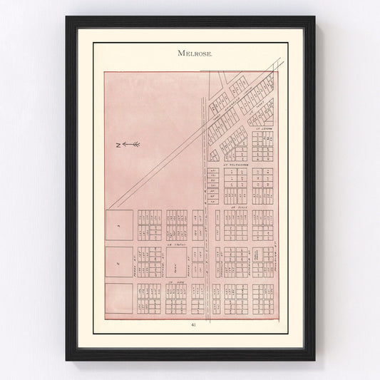 Vintage map of Melrose, Ohio, 1905