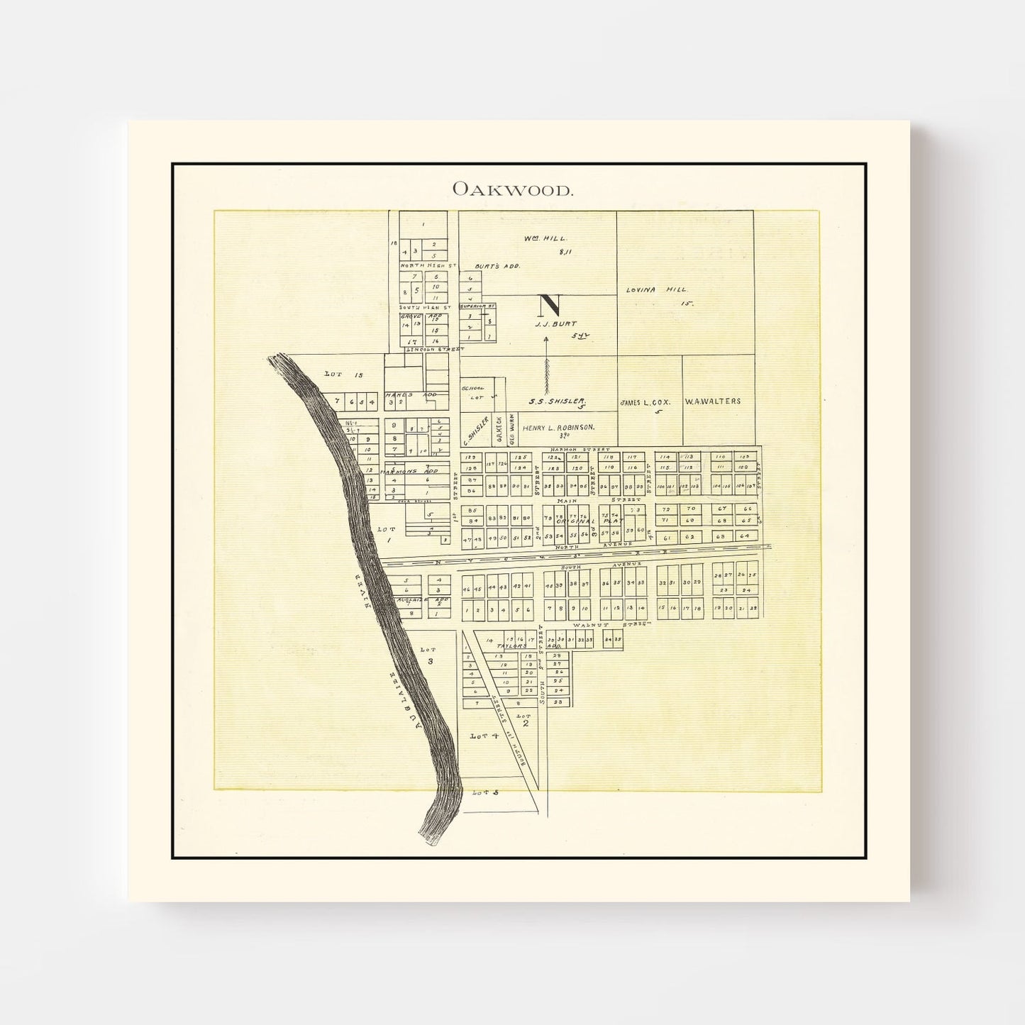 Vintage Map of Oakwood, Ohio, 1905