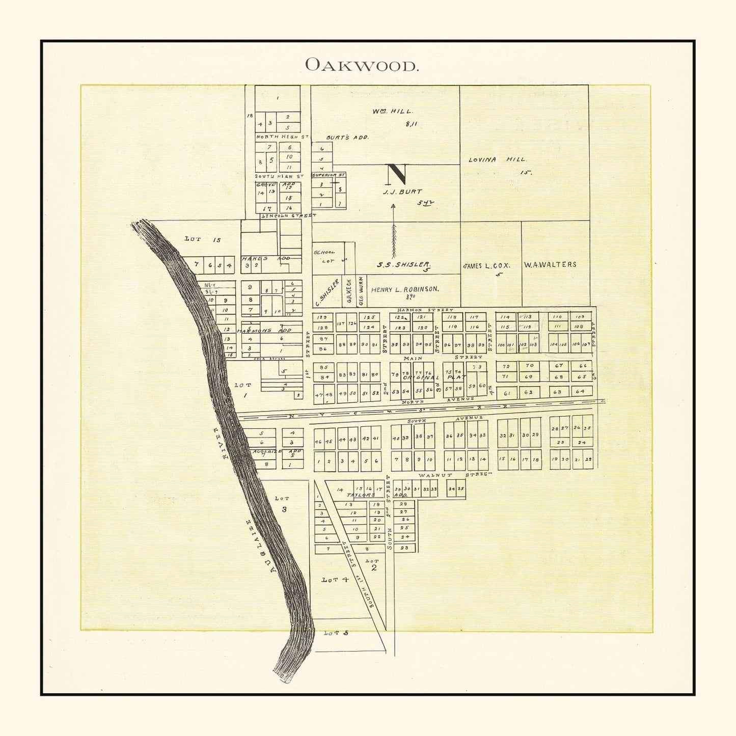 Vintage Map of Oakwood, Ohio, 1905