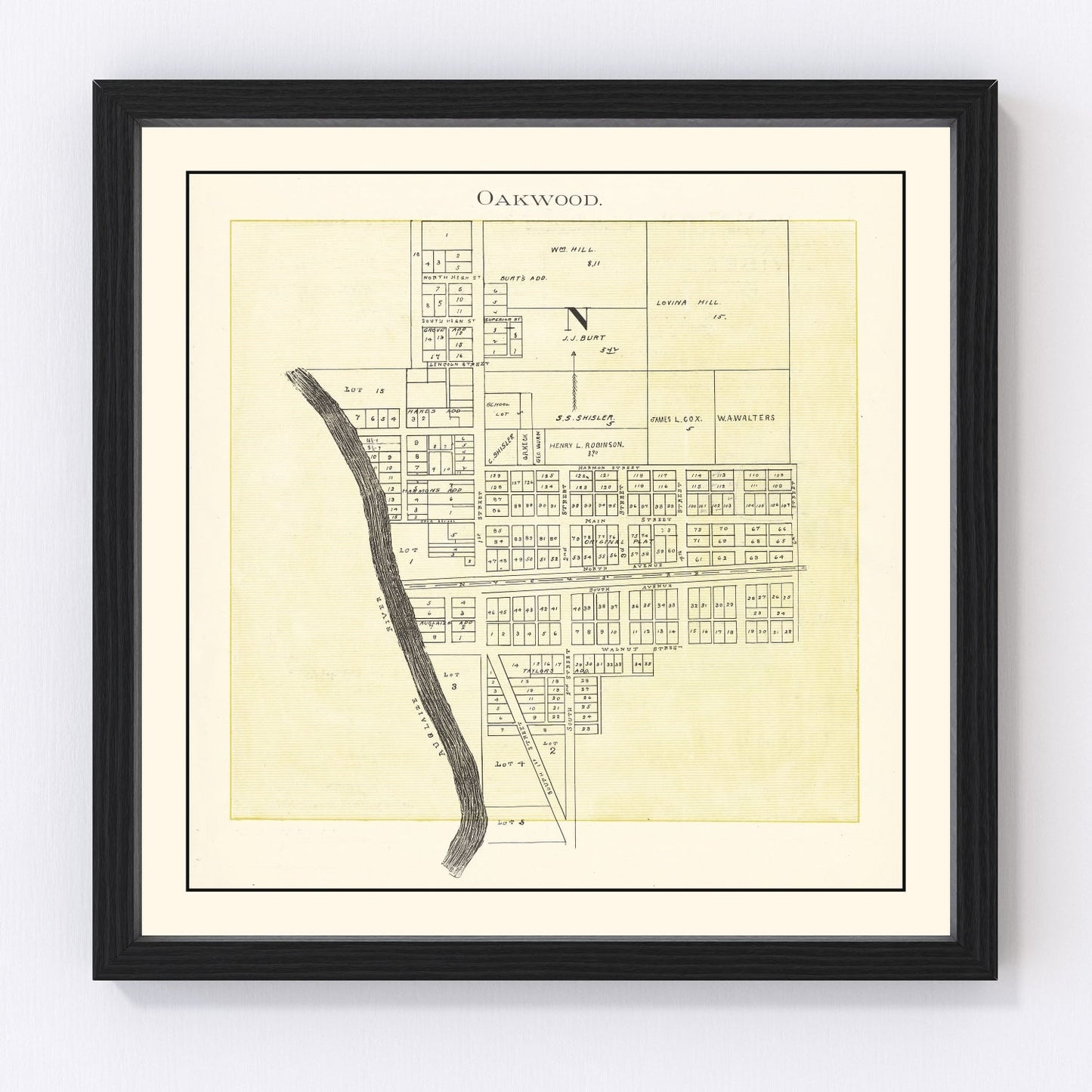 Vintage map of Oakwood, Ohio, 1905
