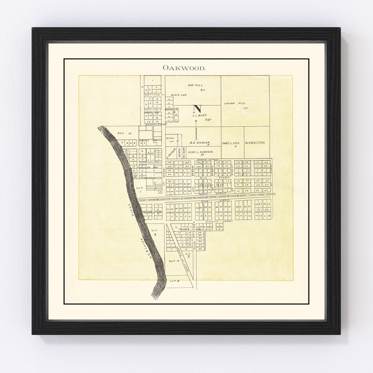 Vintage map of Oakwood, Ohio, 1905