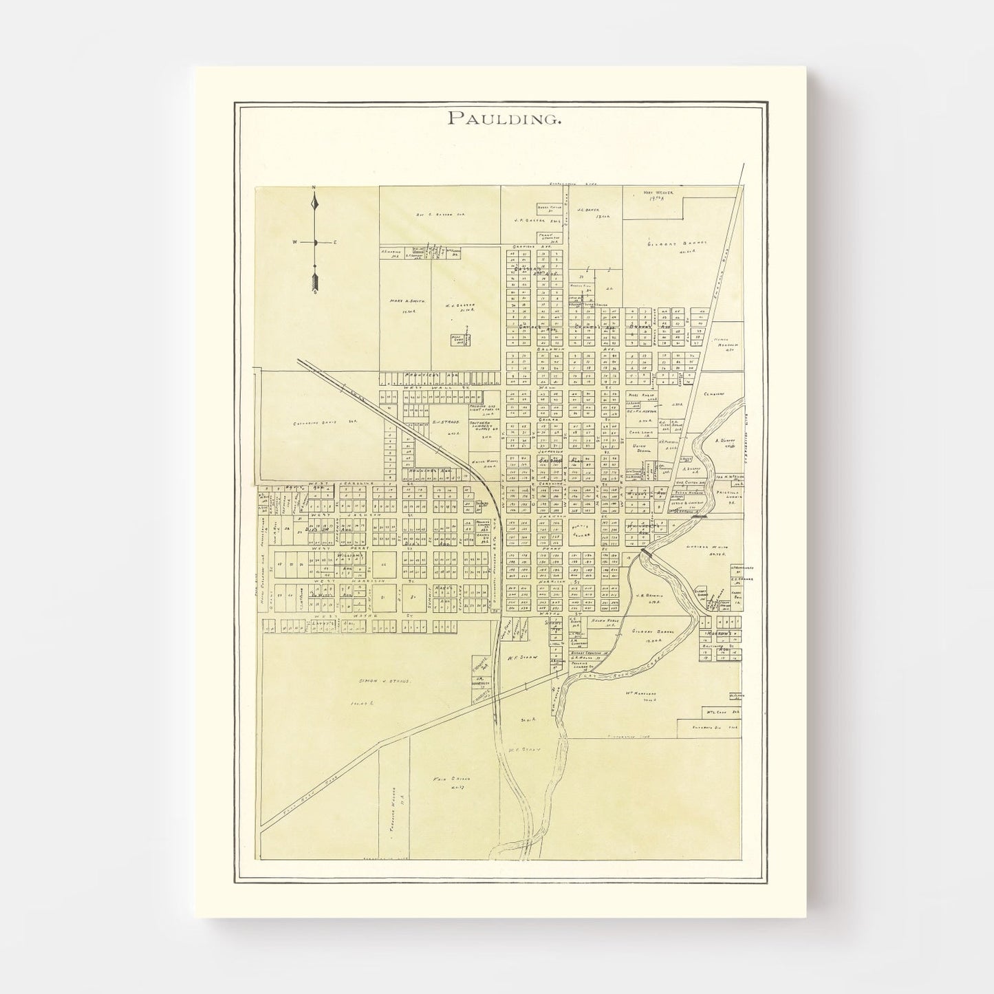 Vintage Map of Paulding, Ohio, 1905