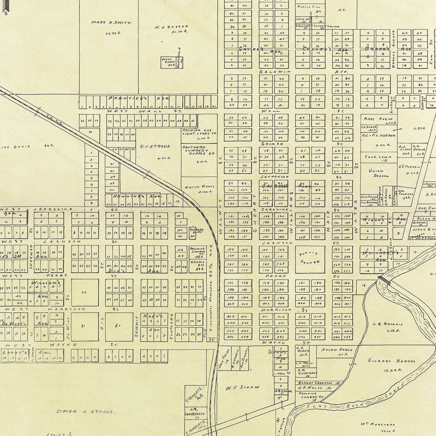 Vintage Map of Paulding, Ohio, 1905