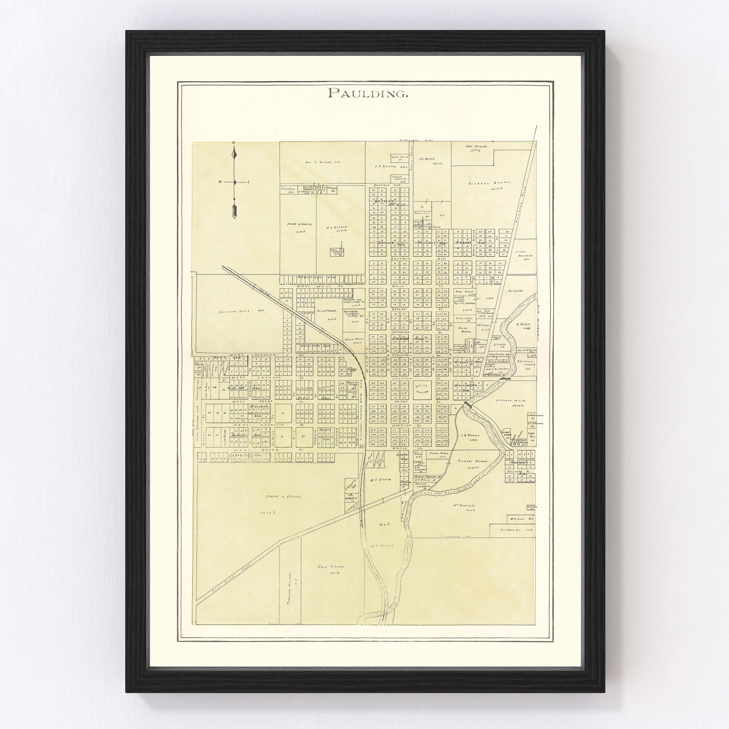 Vintage map of Paulding, Ohio, 1905