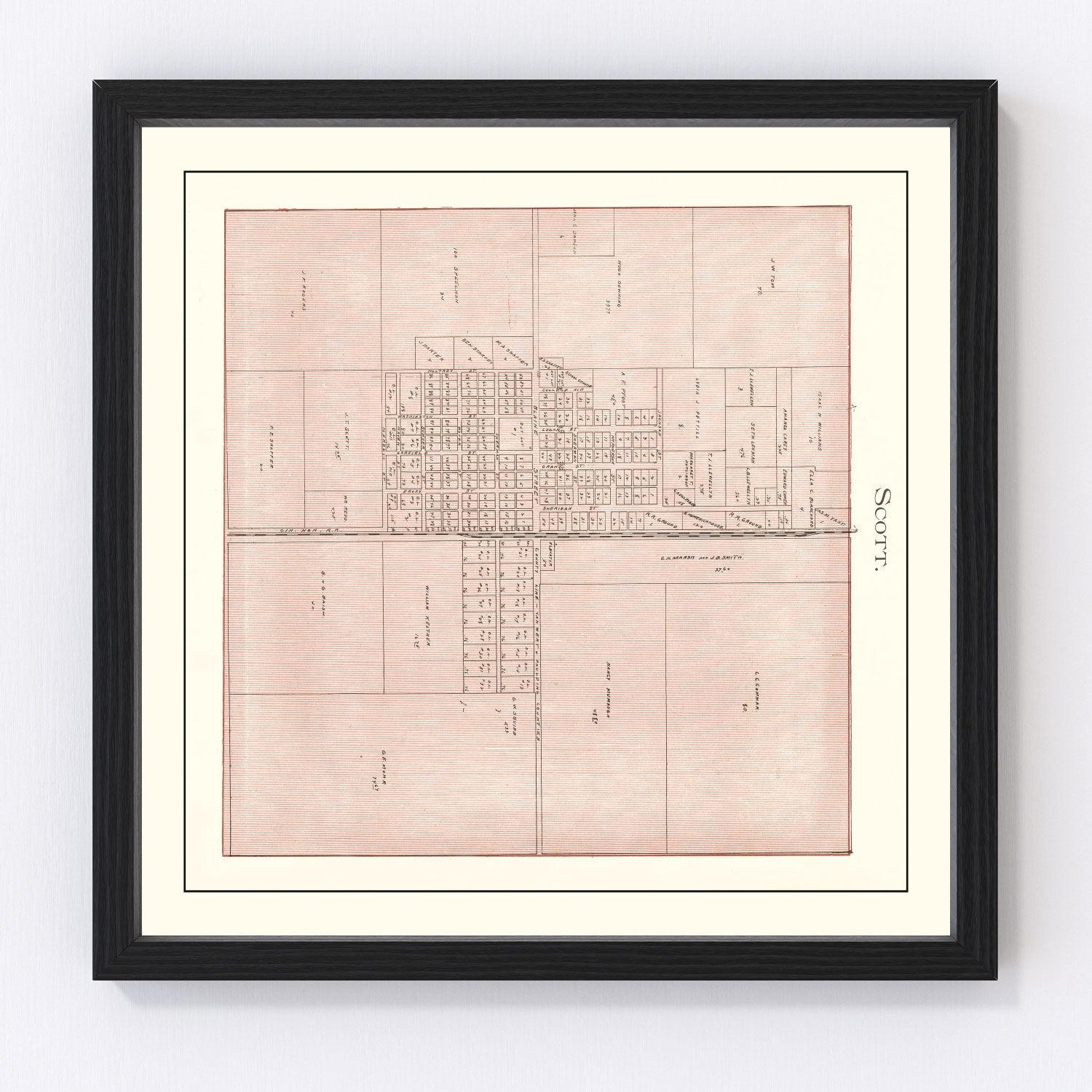 vintage map of Scott, Ohio, 1905