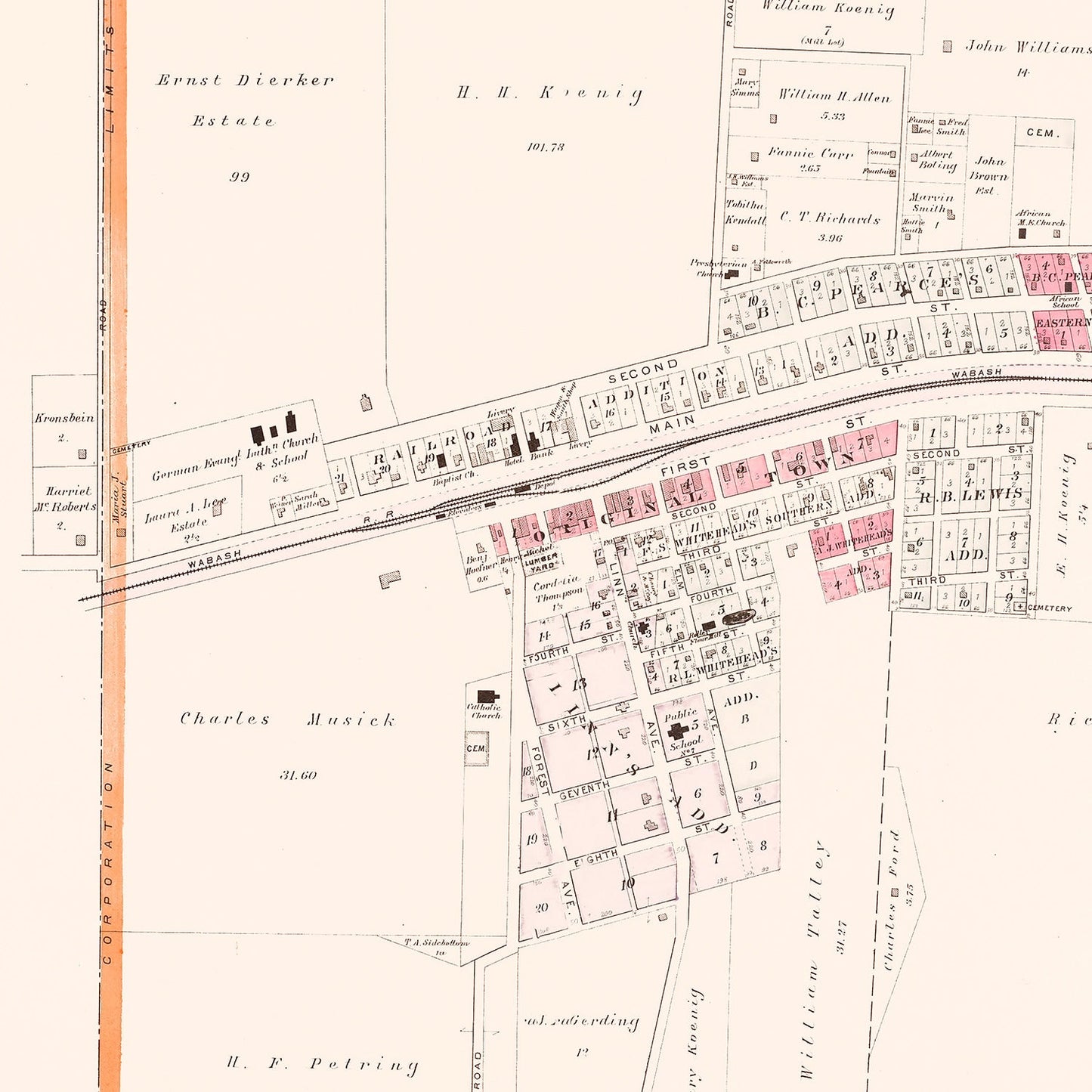 Vintage Map of Wentzville, Missouri, 1905