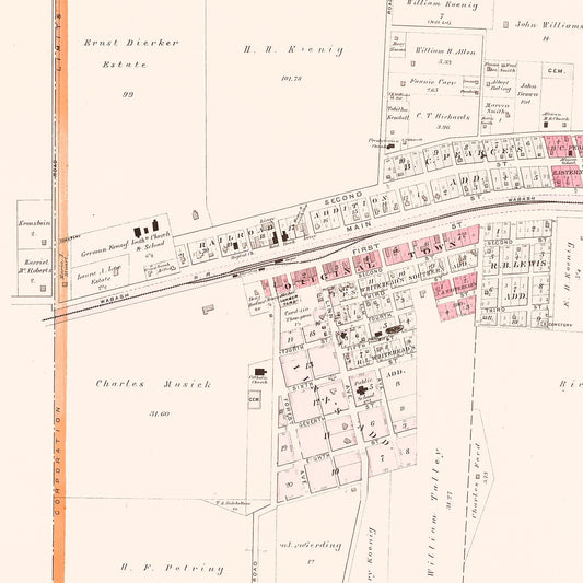 Vintage Map of Wentzville, Missouri, 1905
