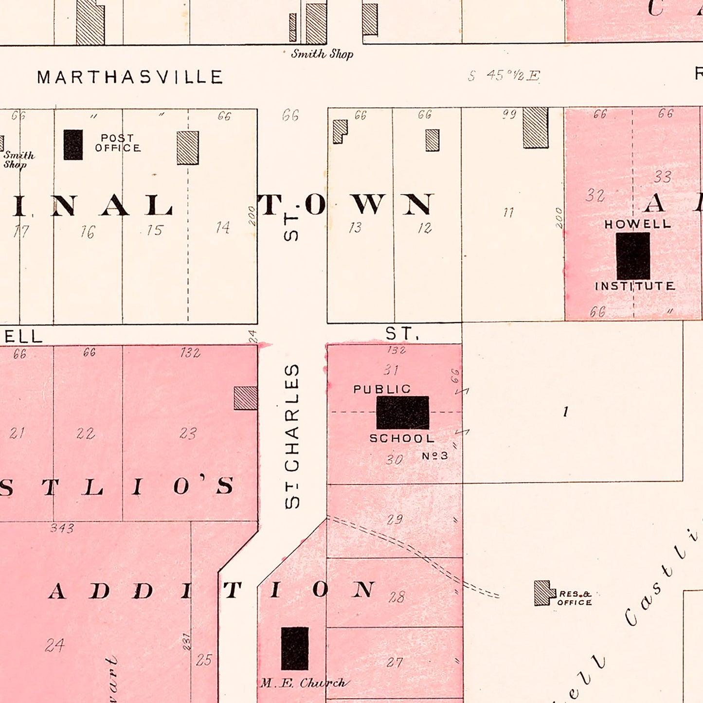 Vintage Map of Howell, Missouri, 1905