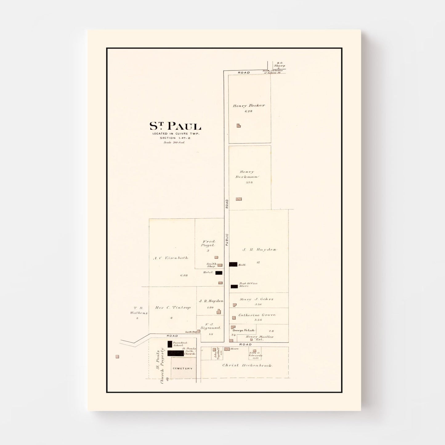 Vintage Map of Saint Paul, Missouri, 1905