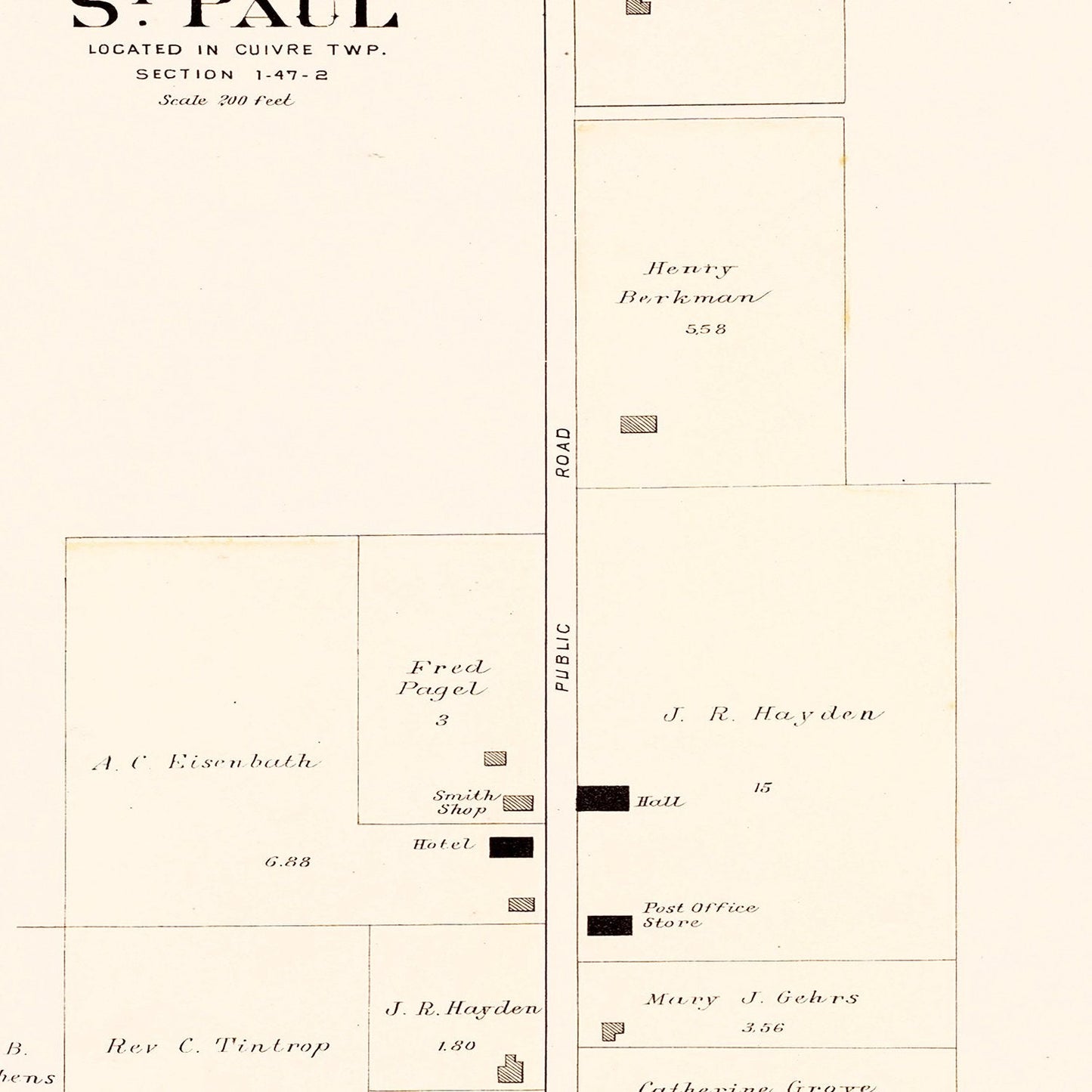 Vintage Map of Saint Paul, Missouri, 1905