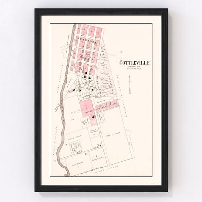 vintage map of Cottleville, Missouri, 1905