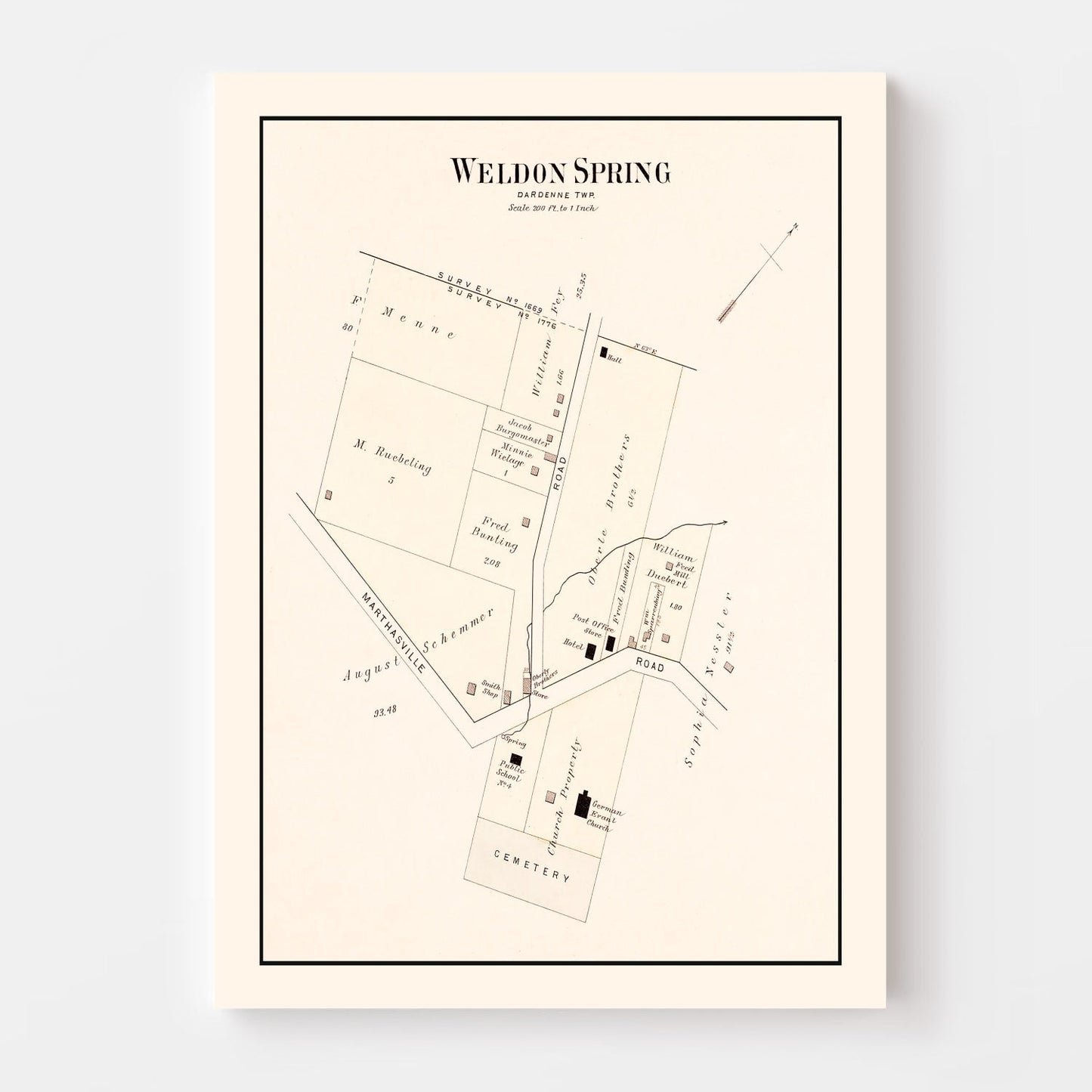 Vintage Map of Weldon Spring, Missouri, 1905