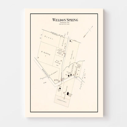 Vintage Map of Weldon Spring, Missouri, 1905