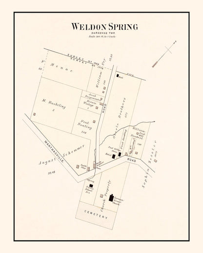 Vintage Map of Weldon Spring, Missouri, 1905