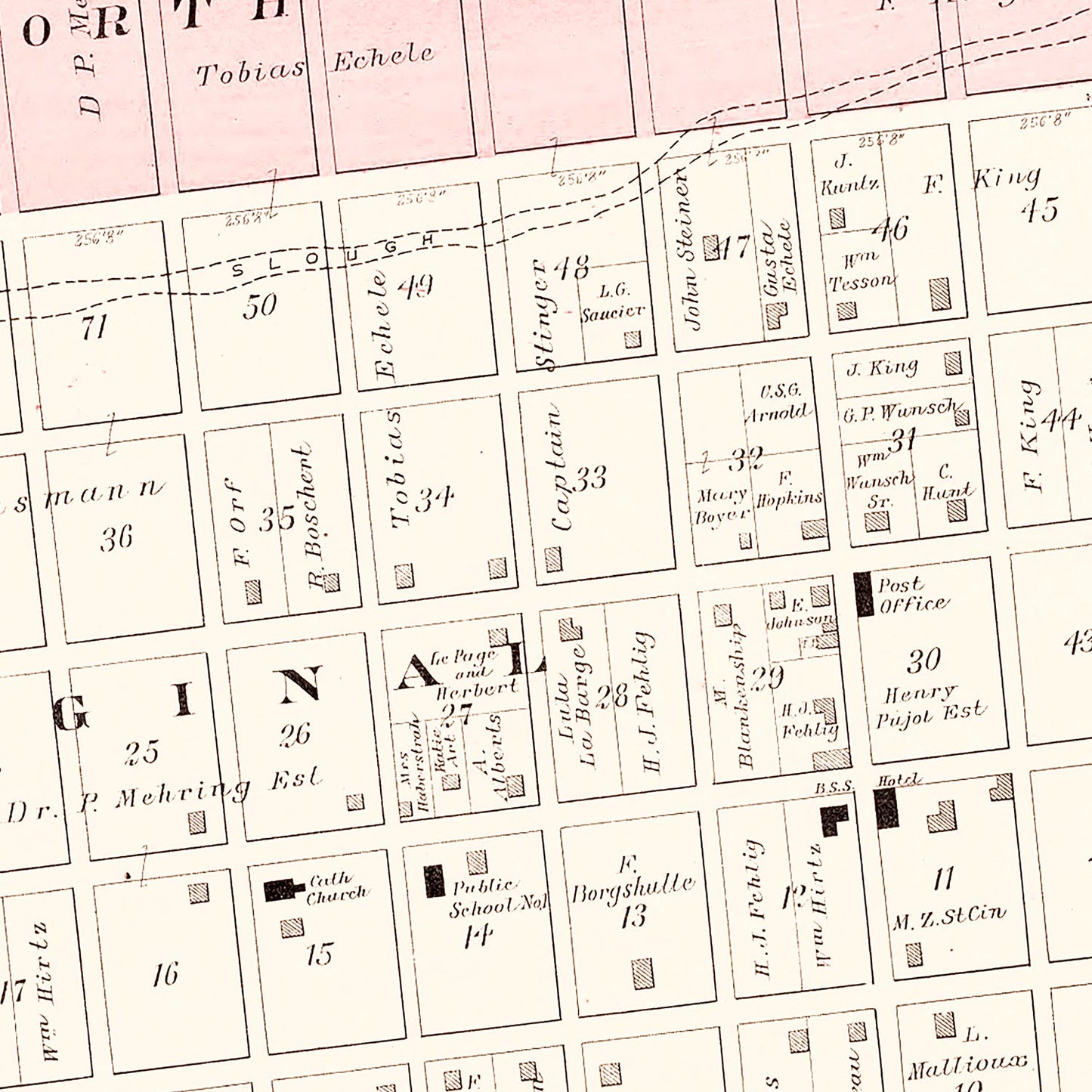 Vintage Map of Portage des Sioux, Missouri, 1905