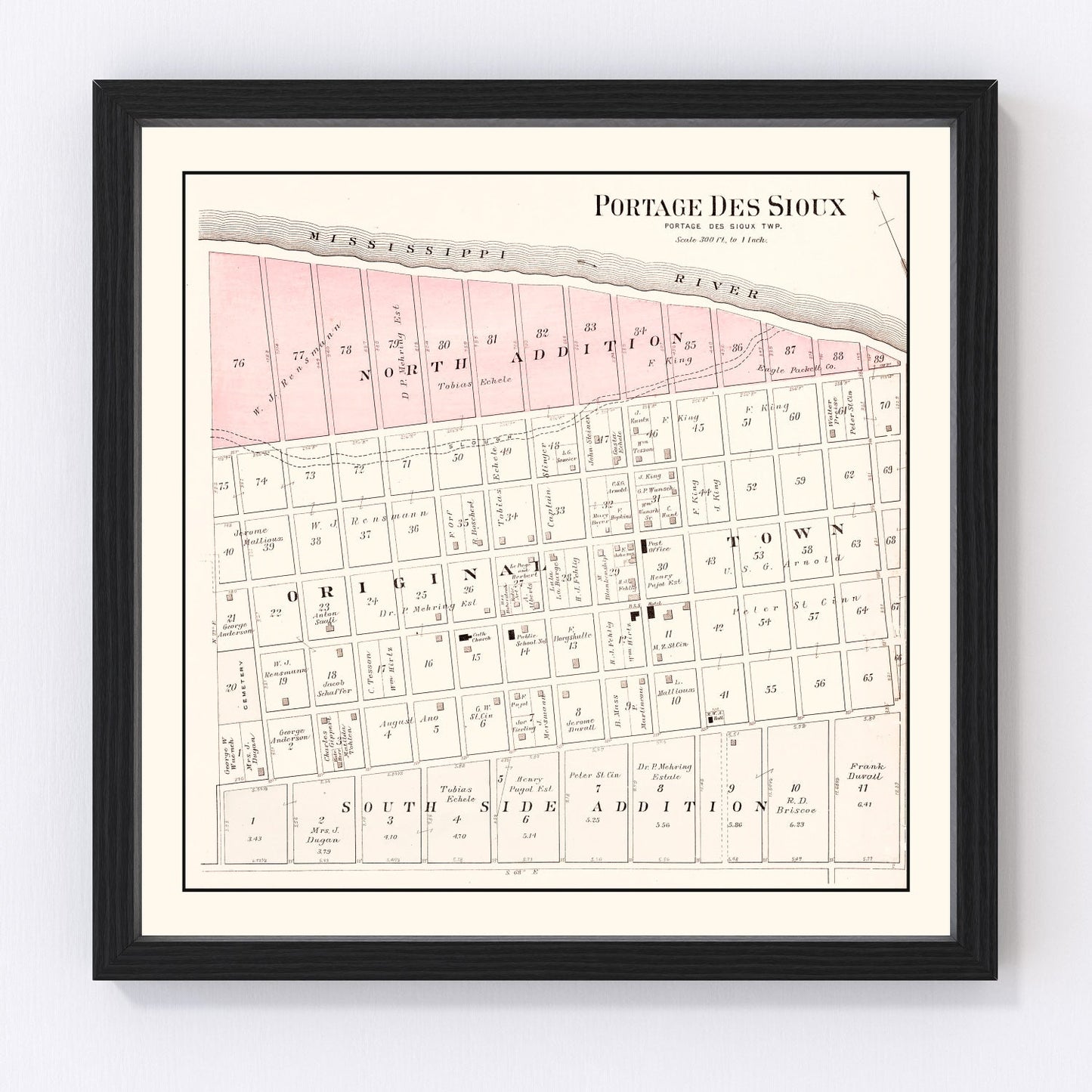 vintage map of Portage des Sioux, Missouri, 1905