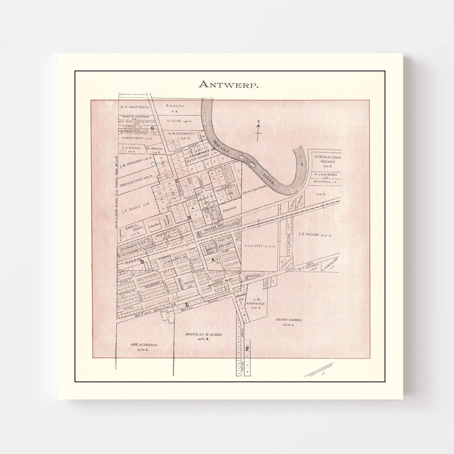 Vintage Map of Ida County, Iowa, 1906