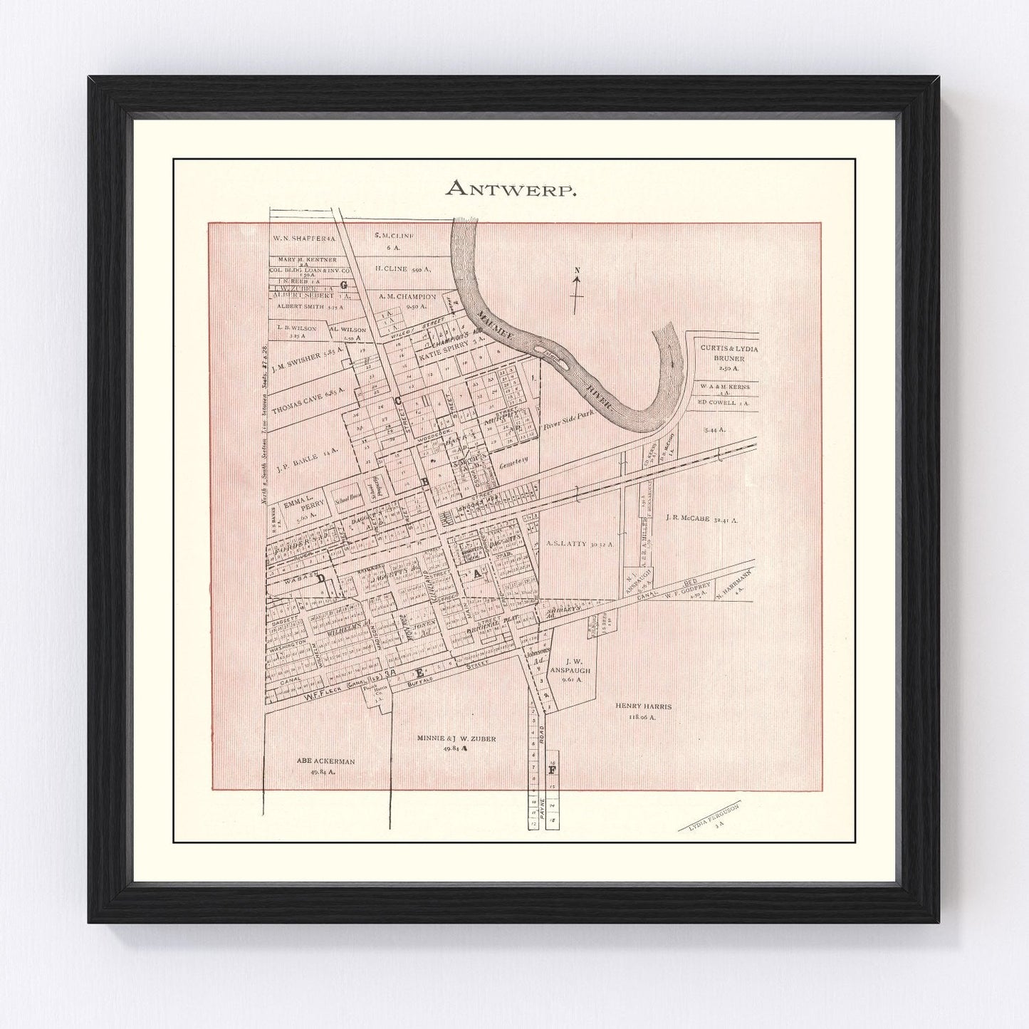 vintage map of Ida County, Iowa, 1906