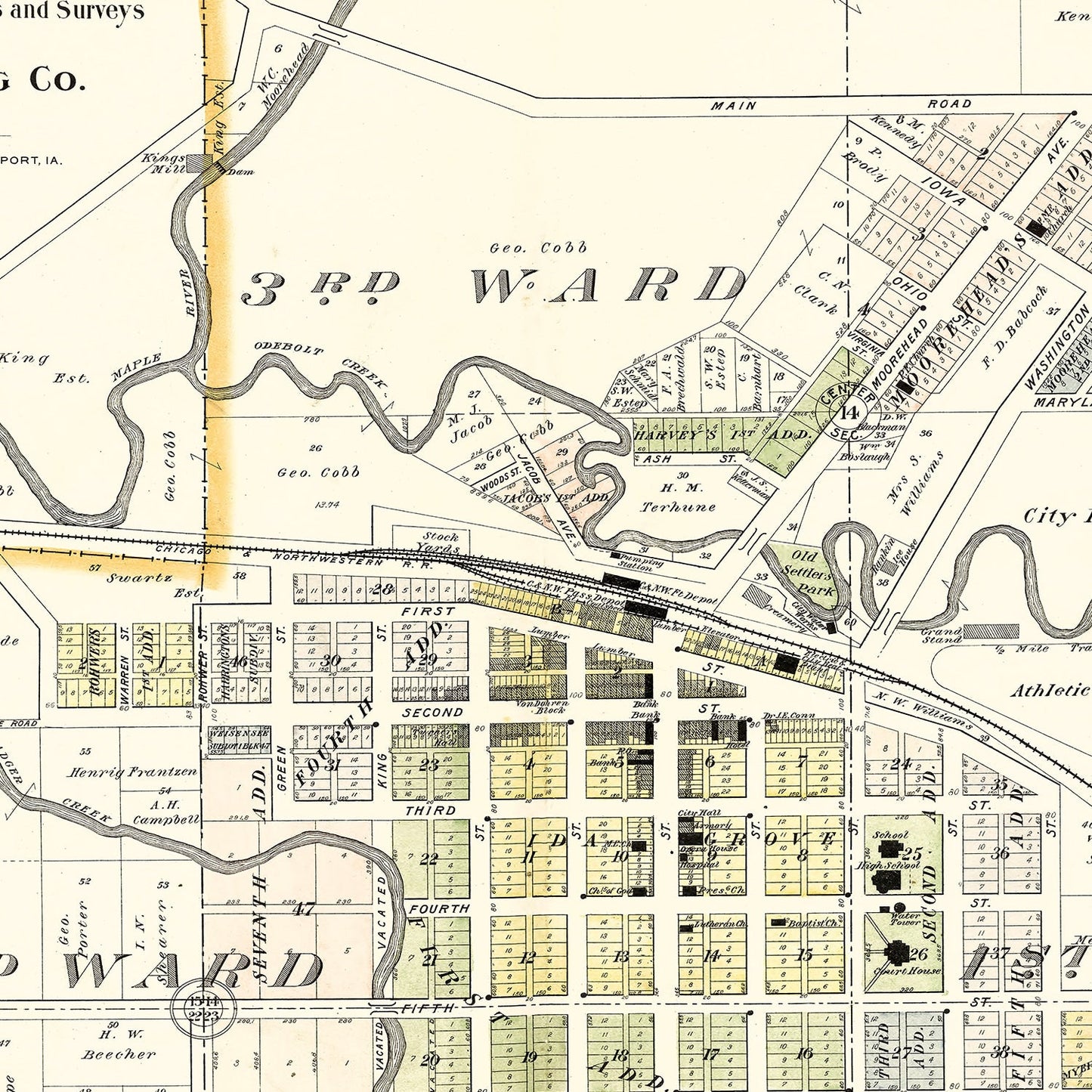 Vintage Map of Ida Grove, Iowa, 1906