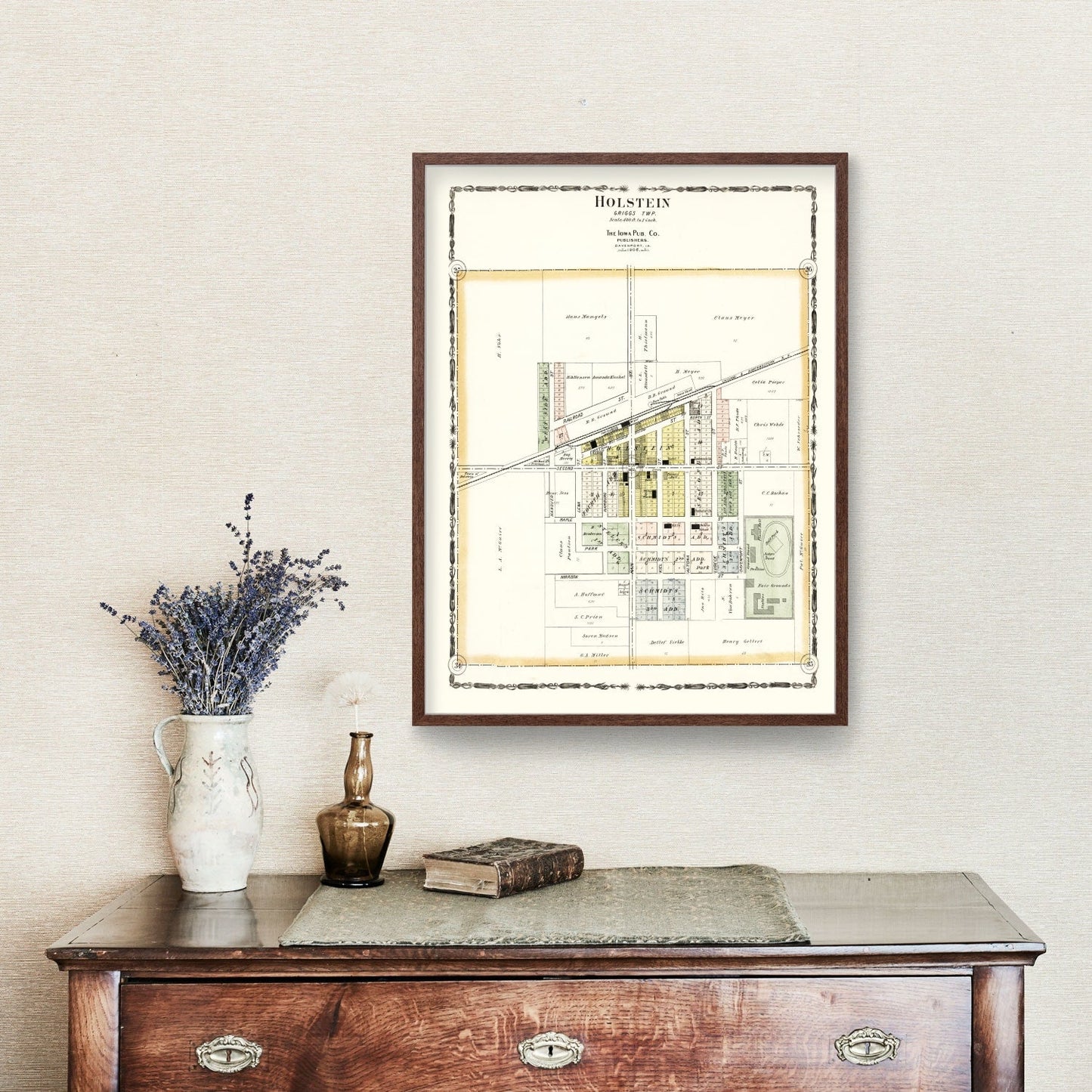 Vintage Map of Holstein, Ida County, Iowa, 1906
