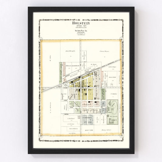 vintage map of Holstein, Iowa, 1906