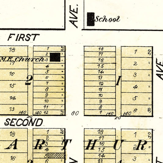 Vintage Map of Arthur, Iowa, 1906