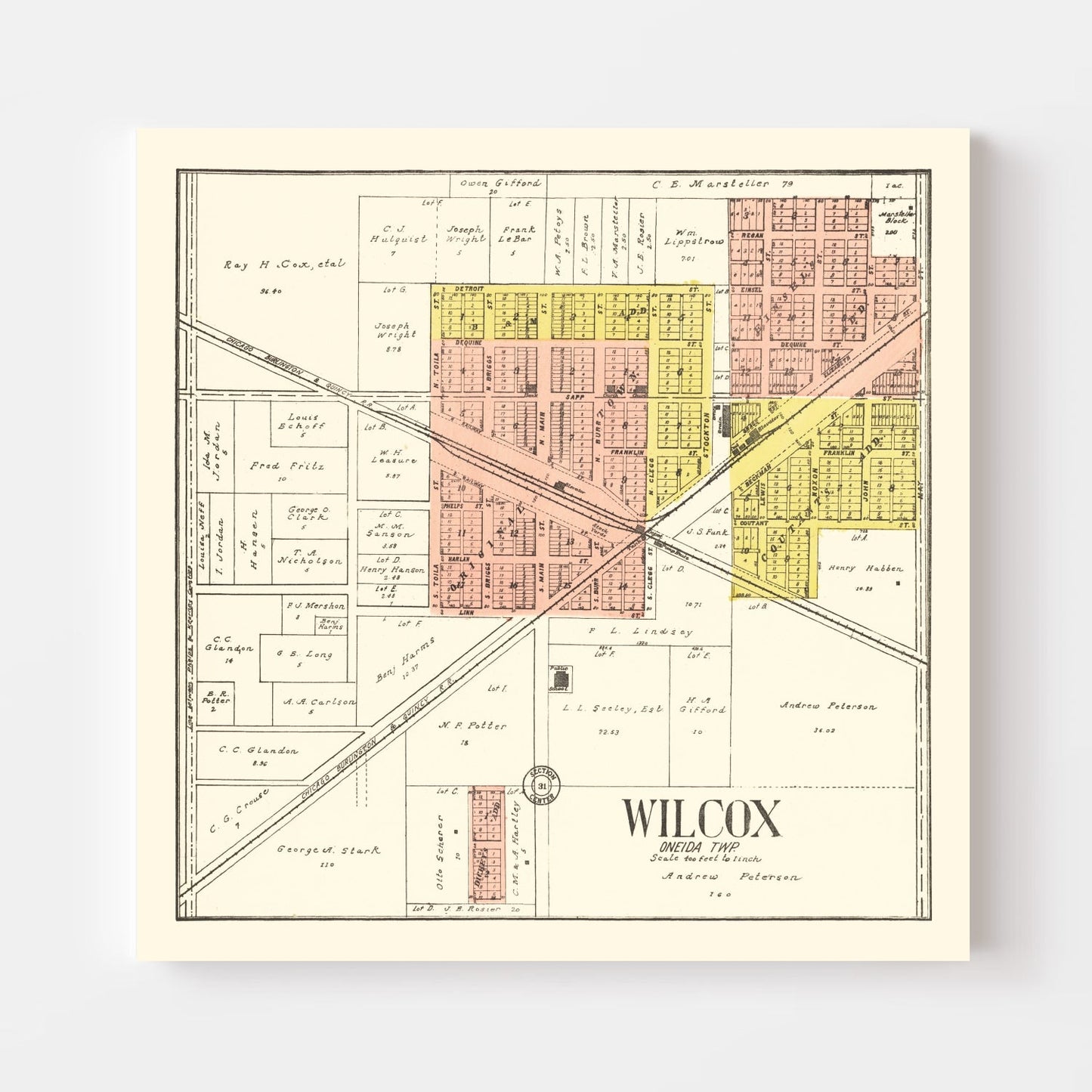 Vintage Map of Waushara County, Wisconsin, 1906