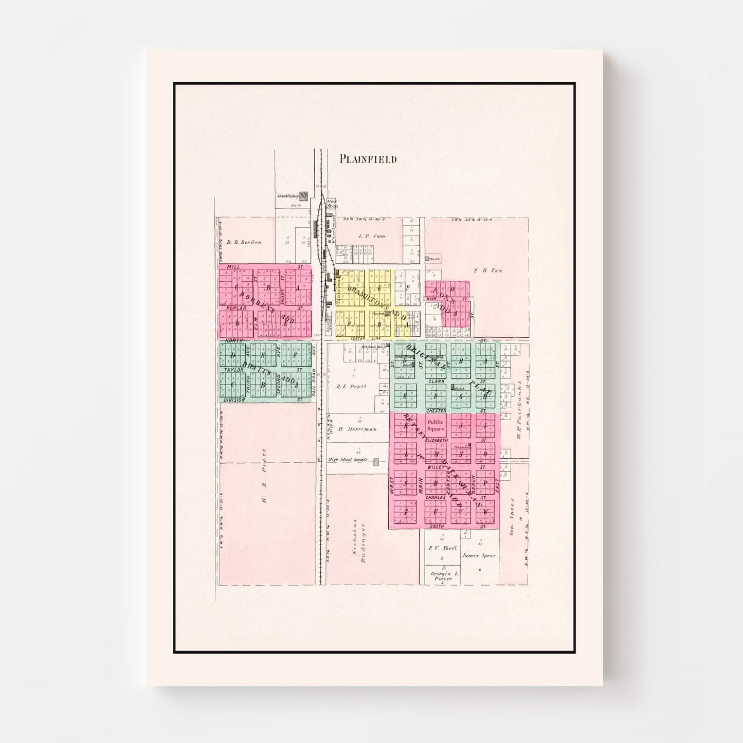 Vintage Map of Plainfield, Wisconsin, 1906