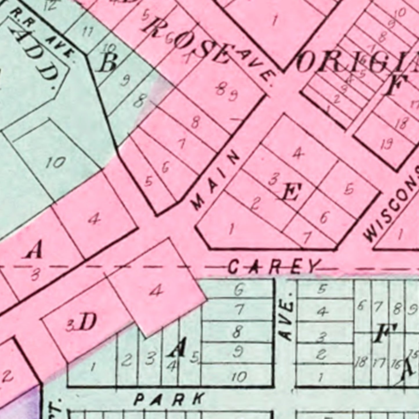 Vintage Map of Wild Rose, Wisconsin, 1906