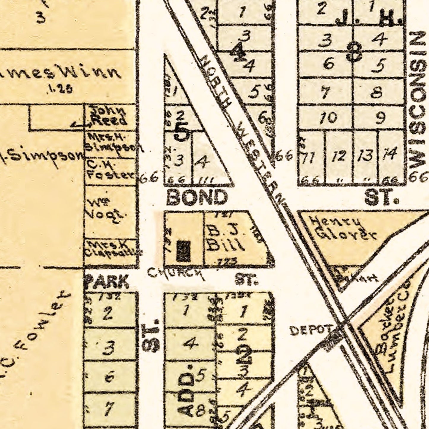 Vintage Map of Genoa, Wisconsin, 1907