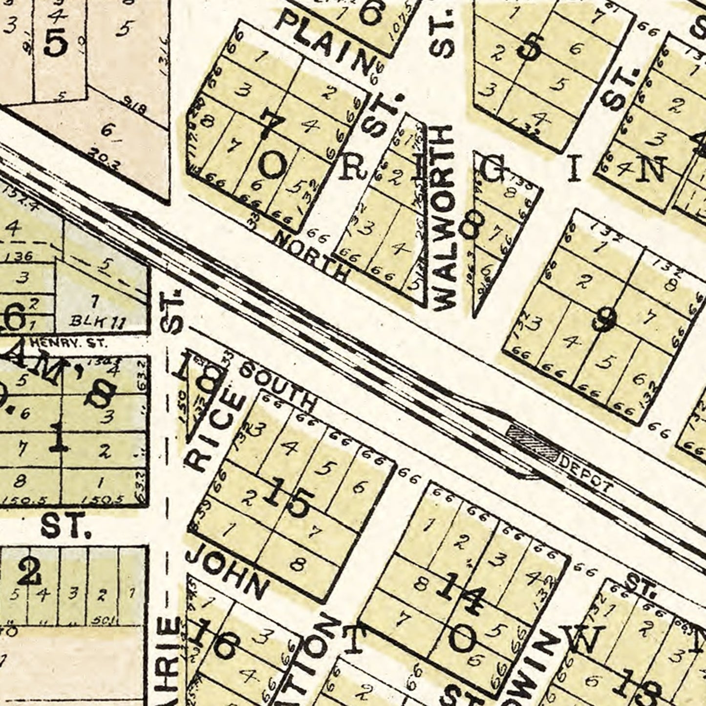 Vintage Map of Sharon, Wisconsin, 1907