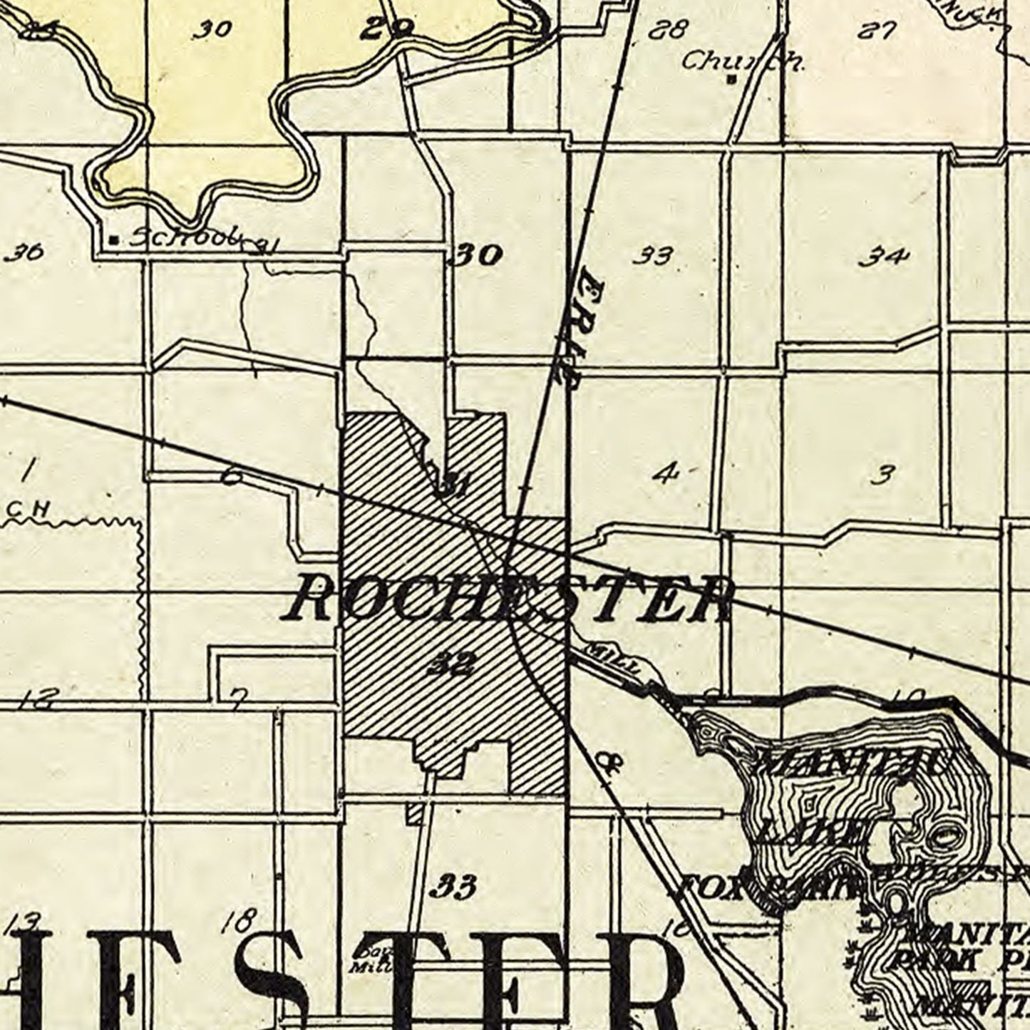 Vintage Map of Fulton County, Indiana, 1907