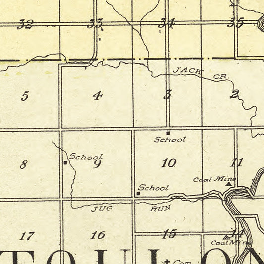 Vintage Map of Stark County, Illinois, 1907
