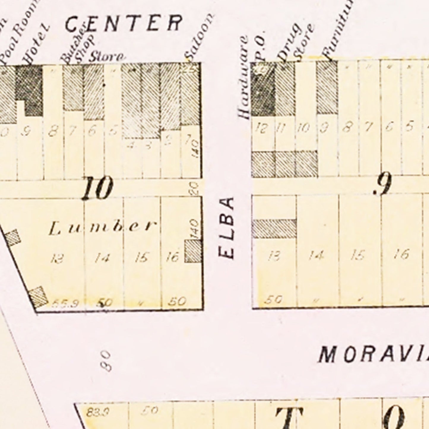 Vintage Map of Prague, Nebraska, 1907