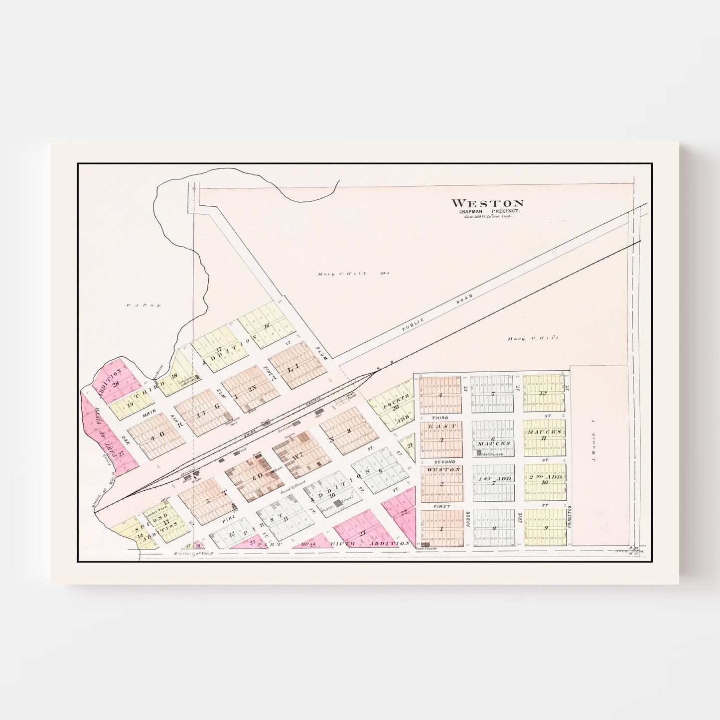 Vintage Map of Weston, Nebraska, 1907