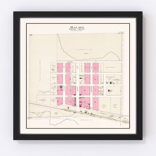 Vintage map of Malmo, Nebraska, 1907